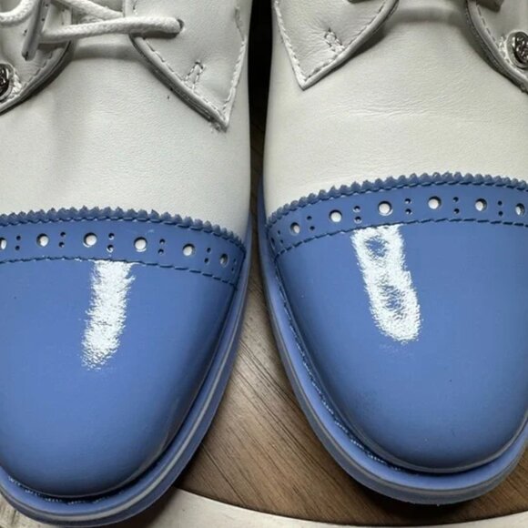 G/FORE Womens Cap Toe Gallivanter White Blue Golf Shoes US 8 NWT - Picture 9 of 9